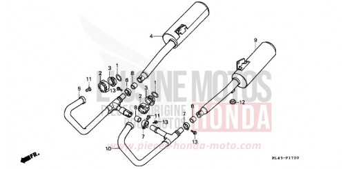 EXHAUST MUFFLER CB450SG de 1986